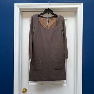 Long Sleeve Brown Dress with lining